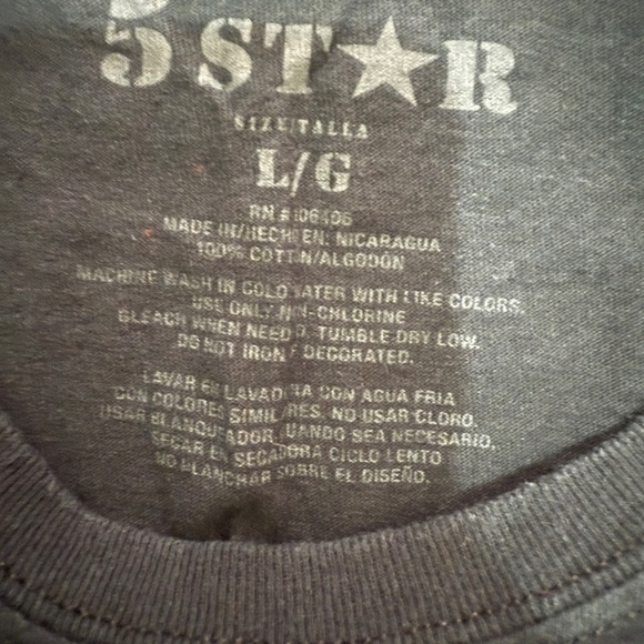 5 Star USA Land of the Free Graphic Tee Black Regular - Picture 5 of 5